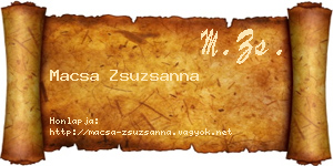 Macsa Zsuzsanna névjegykártya
